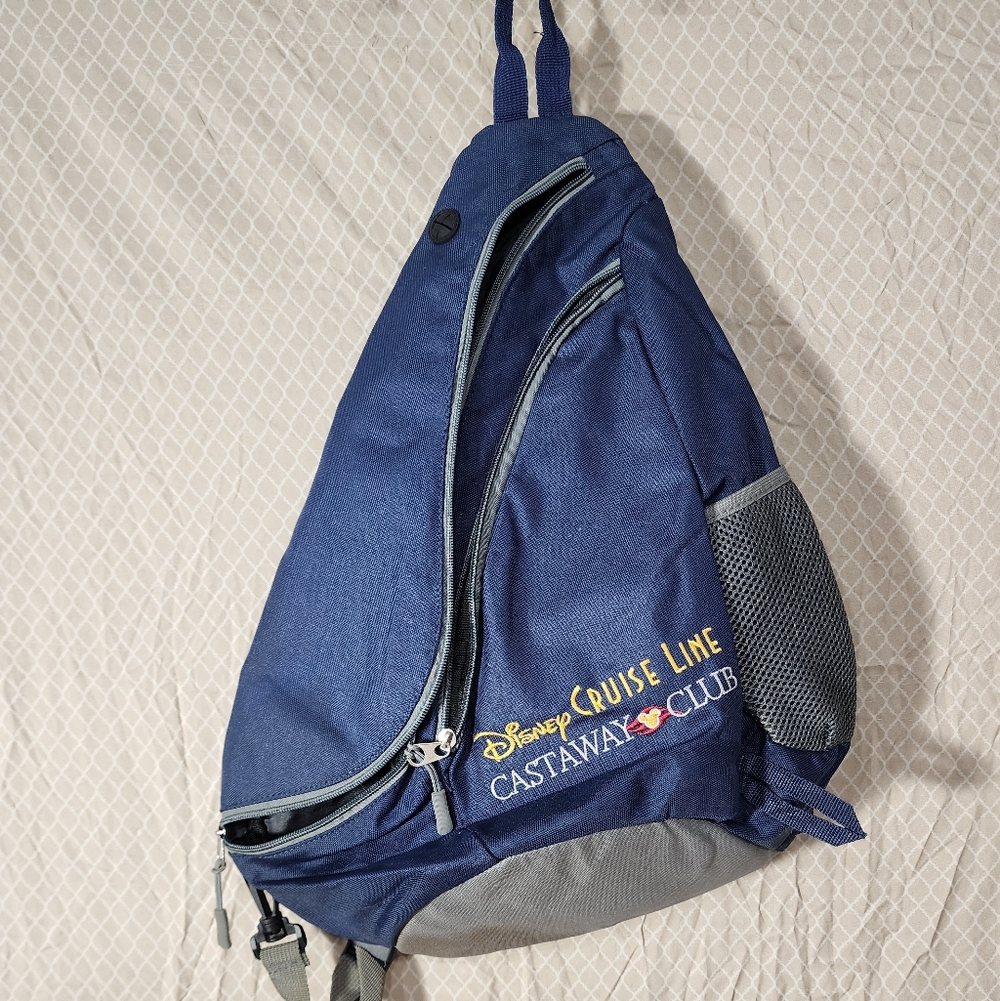 Disney Cruise Line Castaway Club Blue Sling Bag Used #2